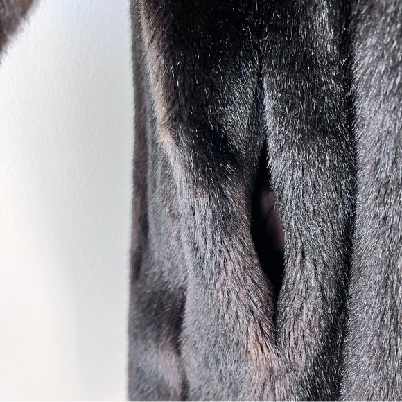 Vintage Dubrowsky & Joseph Tissavel France Brown Faux Fur Swing Coat Size 10 - Picture 11 of 12